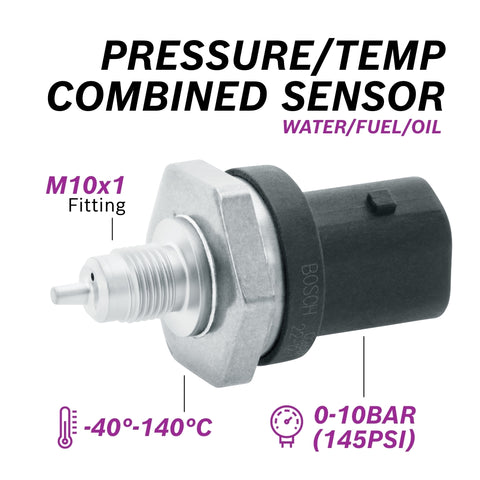 Sensor de pressão e temperatura (10 bar & 140ºC)